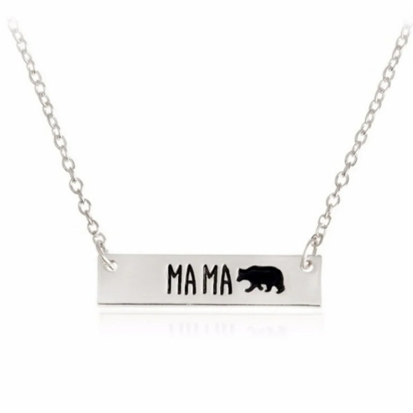 Mama Bear Silver Necklace - Picture 1 of 3